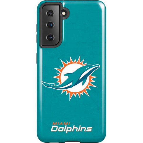 NFL Miami Dolphins Distressed- Aqua Galaxy S21 5G Pro Case