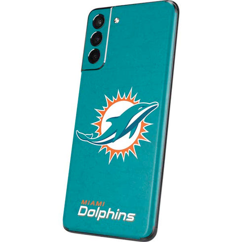 NFL Miami Dolphins Distressed- Aqua Galaxy S21 5G Skin