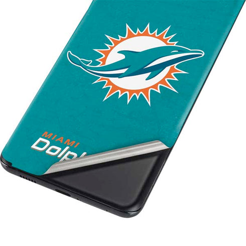 NFL Miami Dolphins Distressed- Aqua Galaxy S21 5G Skin