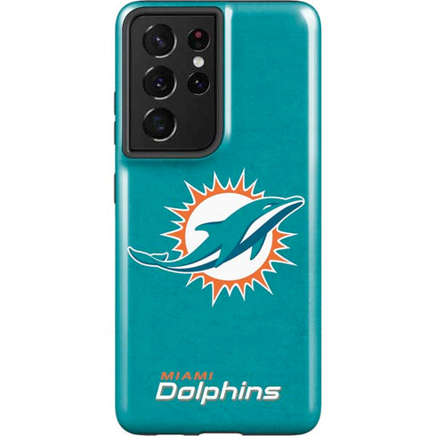 NFL Miami Dolphins Distressed- Aqua Galaxy S21 Ultra 5G Pro Case