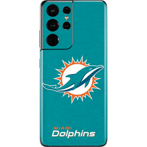 NFL Miami Dolphins Distressed- Aqua Galaxy S21 Ultra 5G Skin