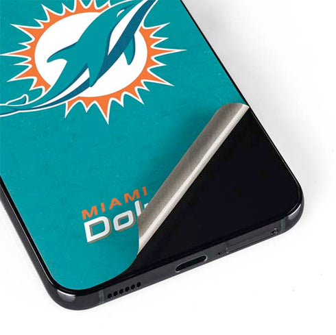 NFL Miami Dolphins Distressed- Aqua Galaxy S22 Skin