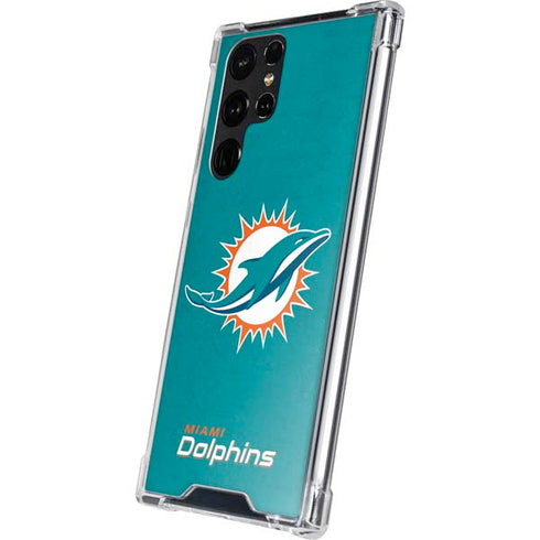 NFL Miami Dolphins Distressed- Aqua Galaxy S22 Ultra Clear Case