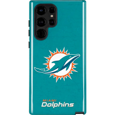 NFL Miami Dolphins Distressed- Aqua Galaxy S22 Ultra Pro Case