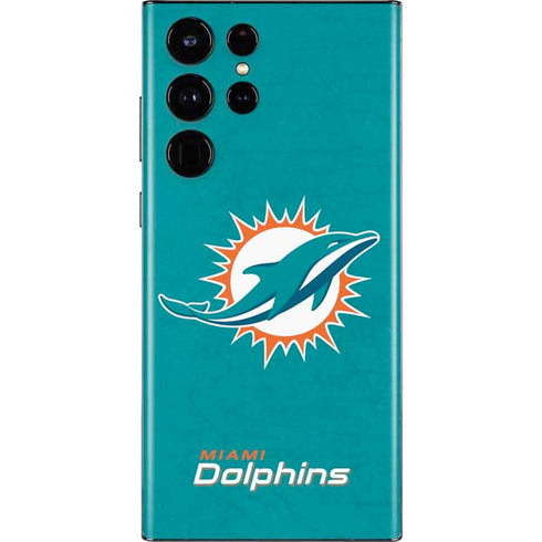 NFL Miami Dolphins Distressed- Aqua Galaxy S22 Ultra Skin