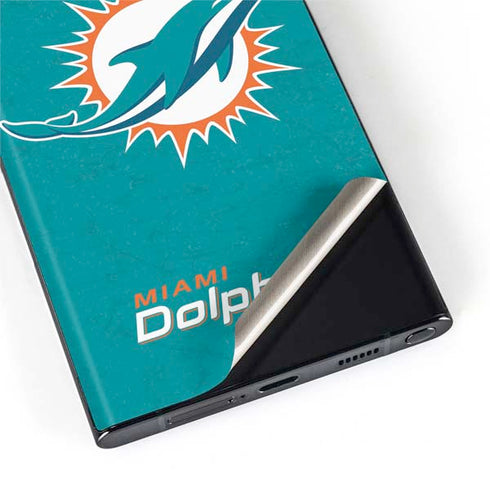 NFL Miami Dolphins Distressed- Aqua Galaxy S22 Ultra Skin