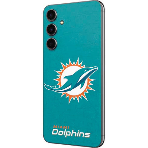 NFL Miami Dolphins Distressed- Aqua Galaxy S23 FE Skin