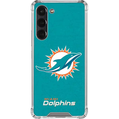 NFL Miami Dolphins Distressed- Aqua Galaxy S23 Plus Clear Case
