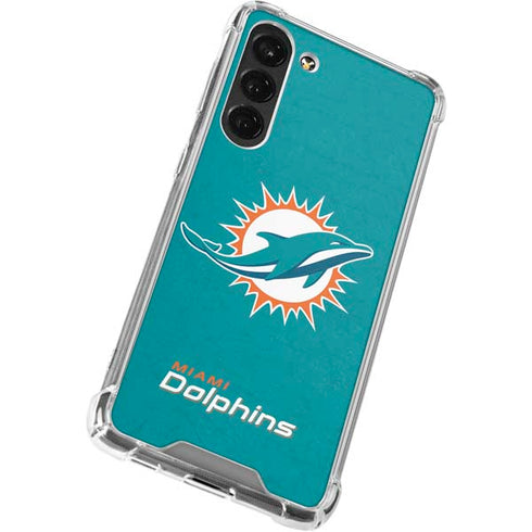 NFL Miami Dolphins Distressed- Aqua Galaxy S23 Plus Clear Case