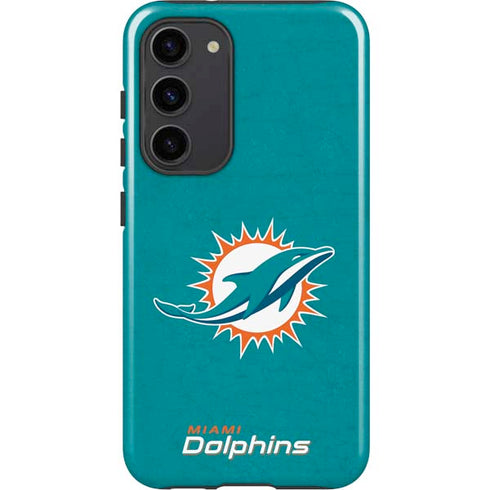 NFL Miami Dolphins Distressed- Aqua Galaxy S23 Plus Pro Case