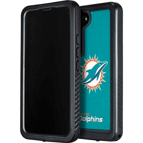 NFL Miami Dolphins Distressed- Aqua Galaxy S23 Plus Waterproof Case