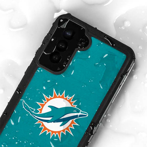 NFL Miami Dolphins Distressed- Aqua Galaxy S23 Plus Waterproof Case
