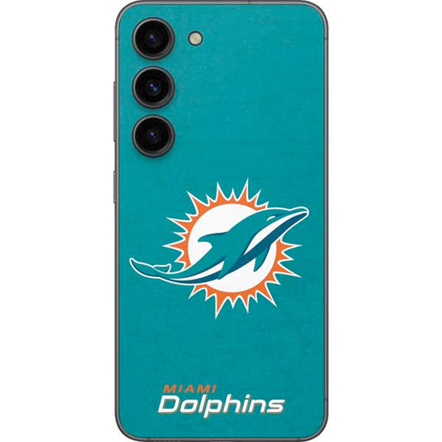 NFL Miami Dolphins Distressed- Aqua Galaxy S23 Skin