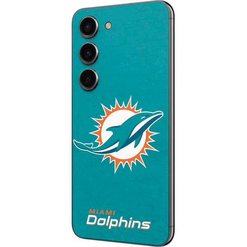 NFL Miami Dolphins Distressed- Aqua Galaxy S23 Skin