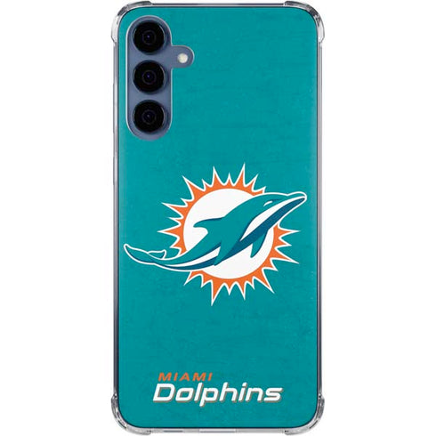 NFL Miami Dolphins Distressed- Aqua Galaxy S24 Clear Case