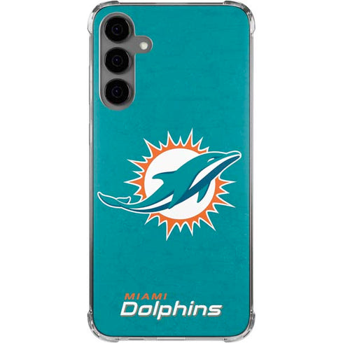 NFL Miami Dolphins Distressed- Aqua Galaxy S24 Plus Clear Case
