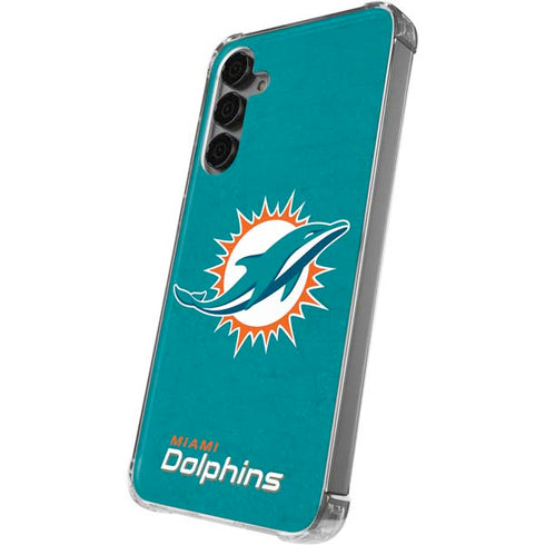 NFL Miami Dolphins Distressed- Aqua Galaxy S24 Plus Clear Case