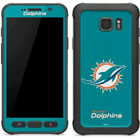 NFL Miami Dolphins Distressed- Aqua Galaxy S7 Active Skin