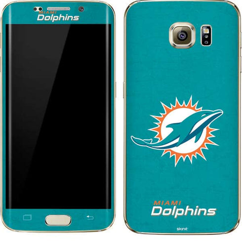 NFL Miami Dolphins Distressed- Aqua Galaxy S7 Edge Skin