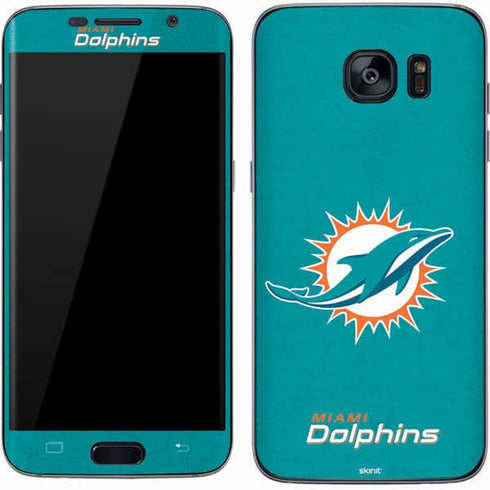 NFL Miami Dolphins Distressed- Aqua Galaxy S7 Skin