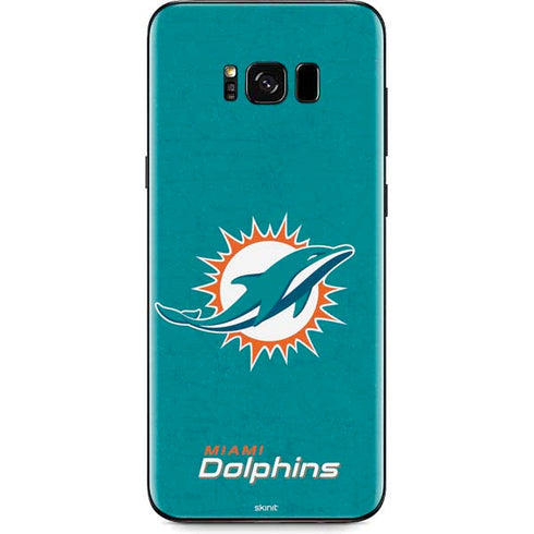NFL Miami Dolphins Distressed- Aqua Galaxy S8 Skin