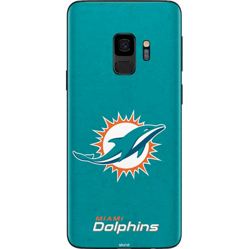 NFL Miami Dolphins Distressed- Aqua Galaxy S9 Skin