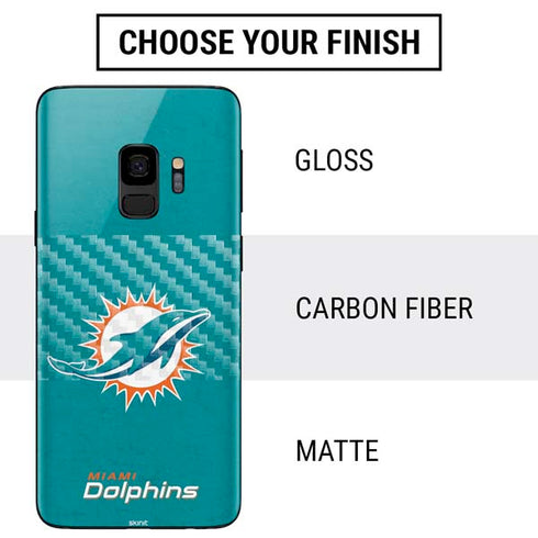 NFL Miami Dolphins Distressed- Aqua Galaxy S9 Skin