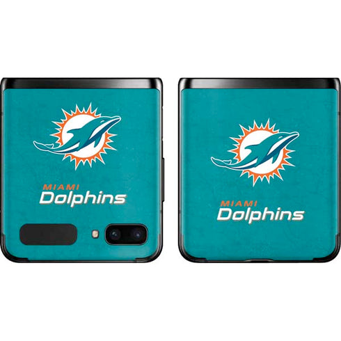NFL Miami Dolphins Distressed- Aqua Galaxy Z Flip Skin