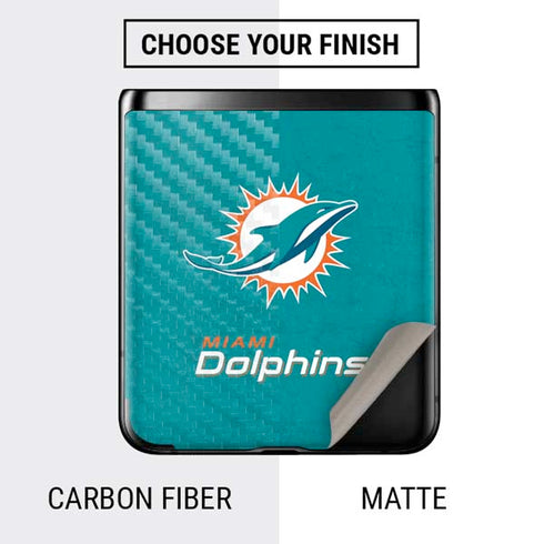 NFL Miami Dolphins Distressed- Aqua Galaxy Z Flip Skin