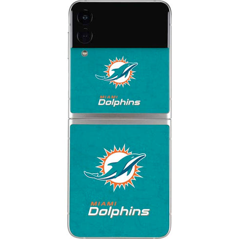 NFL Miami Dolphins Distressed- Aqua Galaxy Z Flip3 5G Skin