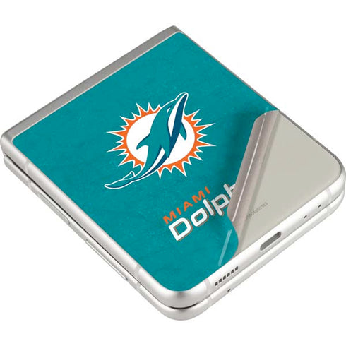 NFL Miami Dolphins Distressed- Aqua Galaxy Z Flip3 5G Skin