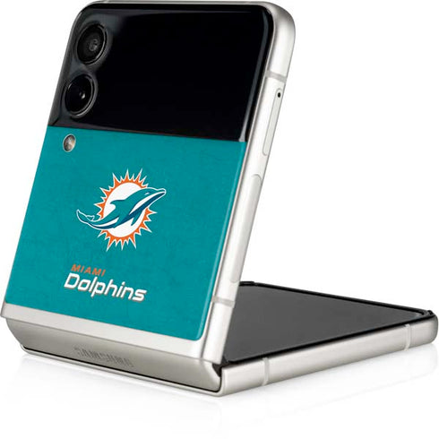 NFL Miami Dolphins Distressed- Aqua Galaxy Z Flip4 5G Skin