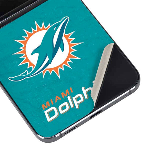 NFL Miami Dolphins Distressed- Aqua Galaxy Z Flip5 5G Skin