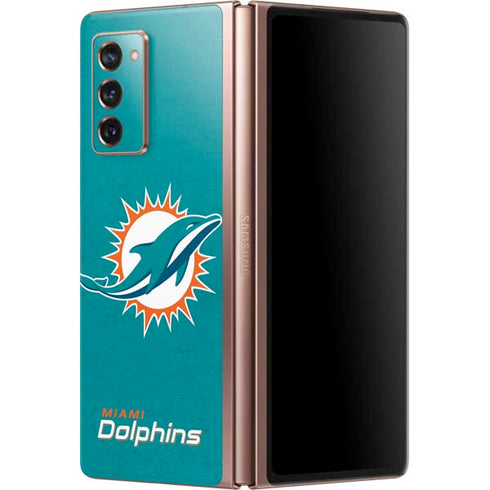 NFL Miami Dolphins Distressed- Aqua Galaxy Z Fold2 5G Skin