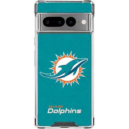 NFL Miami Dolphins Distressed- Aqua Google Pixel 7 Pro Clear Case