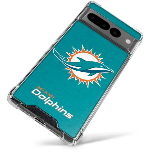 NFL Miami Dolphins Distressed- Aqua Google Pixel 7 Pro Clear Case