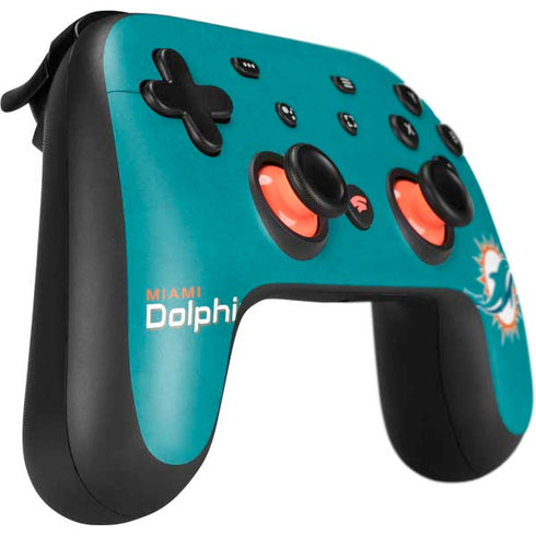 NFL Miami Dolphins Distressed- Aqua Google Stadia Controller Skin