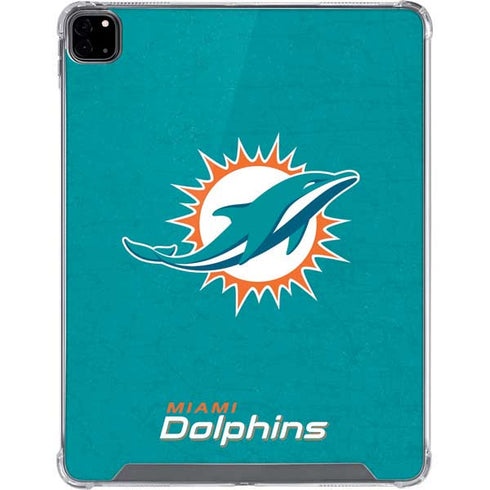 NFL Miami Dolphins Distressed- Aqua iPad Pro 12.9in (2020) Clear Case