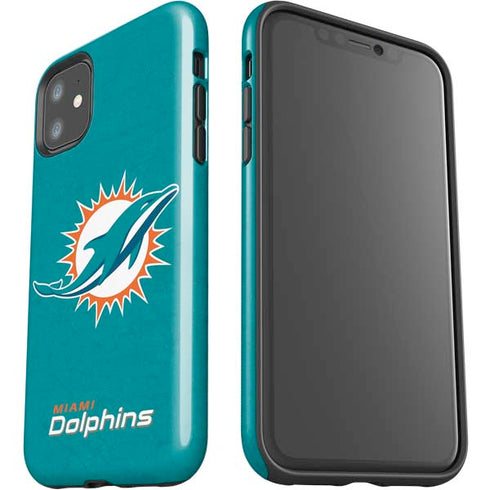 NFL Miami Dolphins Distressed- Aqua iPhone 11 Impact Case