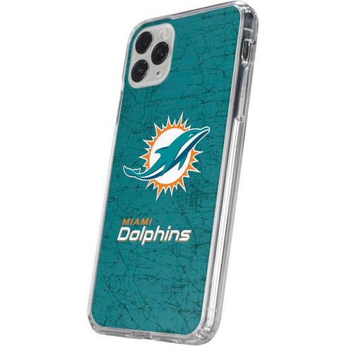 NFL Miami Dolphins Distressed- Aqua iPhone 11 Pro Clear Case
