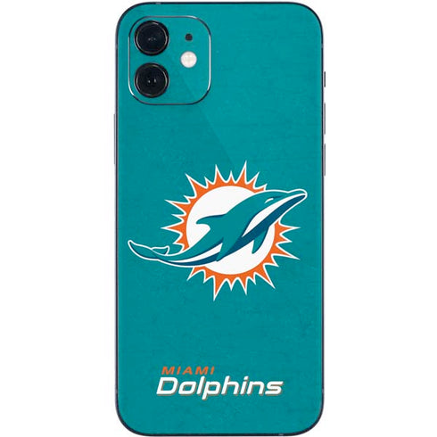 NFL Miami Dolphins Distressed- Aqua iPhone 12 Mini Skin