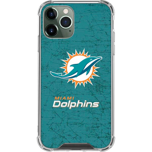 NFL Miami Dolphins Distressed- Aqua iPhone 12 Pro Max Clear Case