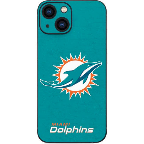 NFL Miami Dolphins Distressed- Aqua iPhone 13 Mini Skin