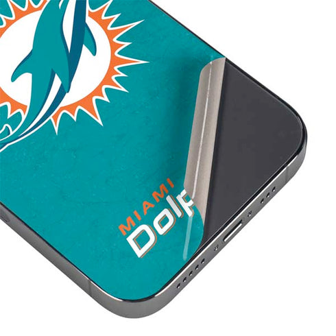 NFL Miami Dolphins Distressed- Aqua iPhone 13 Pro Max Skin