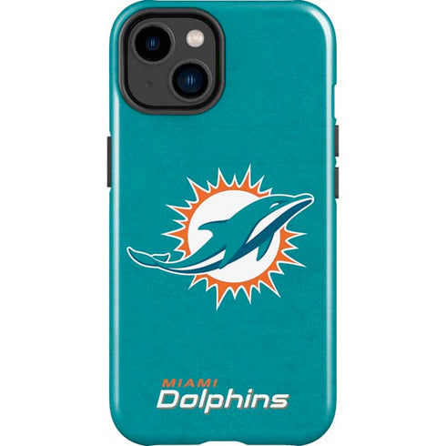NFL Miami Dolphins Distressed- Aqua iPhone 15 Plus Impact Case