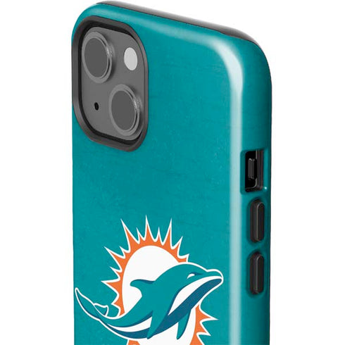 NFL Miami Dolphins Distressed- Aqua iPhone 15 Plus Impact Case