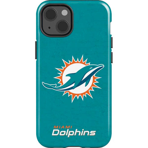 NFL Miami Dolphins Distressed- Aqua iPhone 15 Impact Case