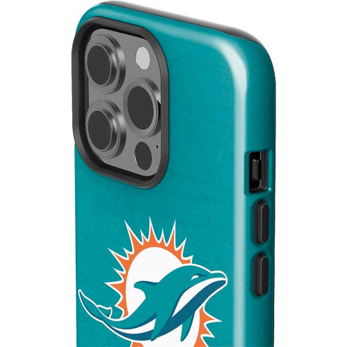 NFL Miami Dolphins Distressed- Aqua iPhone 14 Pro Impact Case