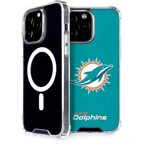 NFL Miami Dolphins Distressed- Aqua iPhone 14 Pro Max MagSafe Case