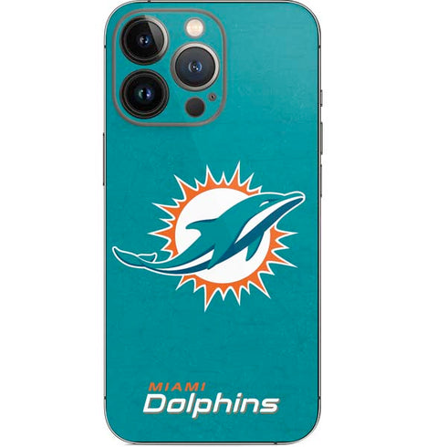 NFL Miami Dolphins Distressed- Aqua iPhone 14 Pro Skin
